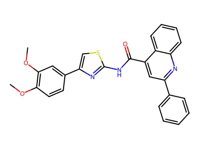 N-[4-(3,4-dimethoxyphenyl)-1,3-thiazol-2-yl]-2-phenylquinoline-4-carboxamide structure