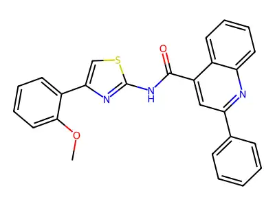 N-[4-(2-methoxyphenyl)-1,3-thiazol-2-yl]-2-phenylquinoline-4-carboxamide structure