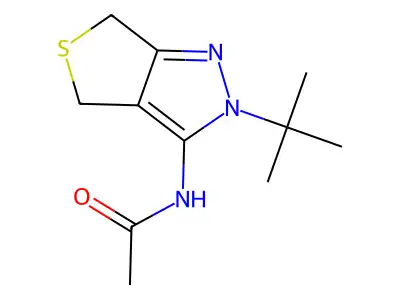 N-(2-(tert-butyl)-4,6-dihydro-2H-thieno[3,4-c]pyrazol-3-yl)acetamide structure