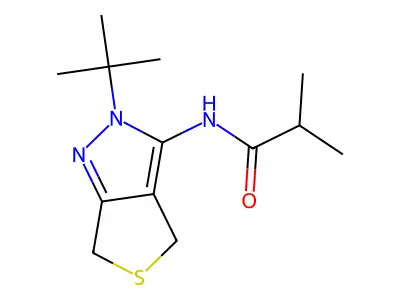 N-(2-(tert-butyl)-4,6-dihydro-2H-thieno[3,4-c]pyrazol-3-yl)isobutyramide structure
