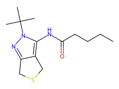 N-(2-(tert-butyl)-4,6-dihydro-2H-thieno[3,4-c]pyrazol-3-yl)pentanamide structure