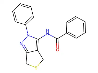 N-(2-phenyl-4,6-dihydro-2H-thieno[3,4-c]pyrazol-3-yl)benzamide structure