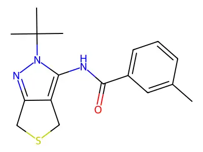 N-(2-(tert-butyl)-4,6-dihydro-2H-thieno[3,4-c]pyrazol-3-yl)-3-methylbenzamide structure