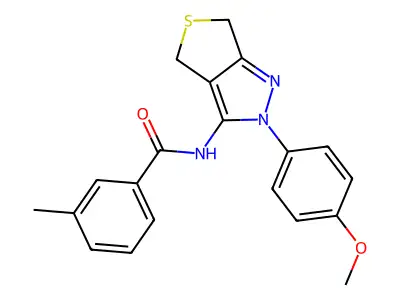 N-[2-(4-methoxyphenyl)-4,6-dihydrothieno[3,4-c]pyrazol-3-yl]-3-methylbenzamide structure