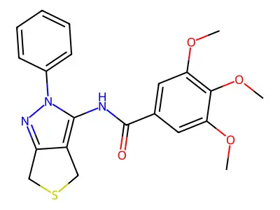 3,4,5-trimethoxy-N-(2-phenyl-4,6-dihydro-2H-thieno[3,4-c]pyrazol-3-yl)benzamide structure