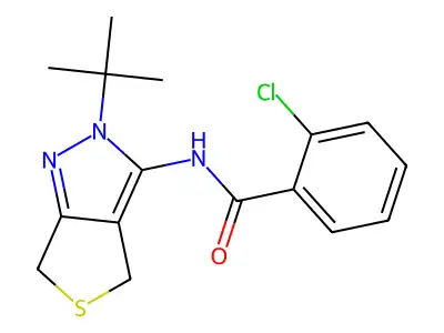 N-(2-(tert-butyl)-4,6-dihydro-2H-thieno[3,4-c]pyrazol-3-yl)-2-chlorobenzamide structure
