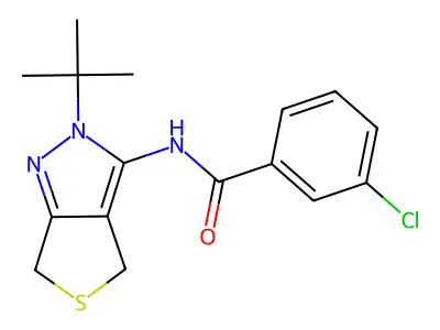 N-(2-(tert-butyl)-4,6-dihydro-2H-thieno[3,4-c]pyrazol-3-yl)-3-chlorobenzamide structure