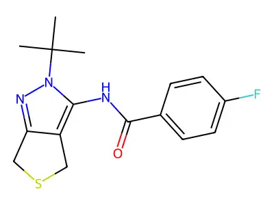 N-(2-(tert-butyl)-4,6-dihydro-2H-thieno[3,4-c]pyrazol-3-yl)-4-fluorobenzamide structure