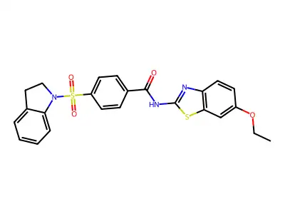N-(6-ethoxybenzo[d]thiazol-2-yl)-4-(indolin-1-ylsulfonyl)benzamide structure
