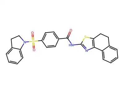 N-(4,5-dihydronaphtho[1,2-d]thiazol-2-yl)-4-(indolin-1-ylsulfonyl)benzamide structure