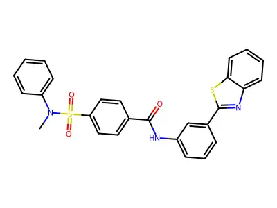 N-[3-(1,3-benzothiazol-2-yl)phenyl]-4-[methyl(phenyl)sulfamoyl]benzamide structure
