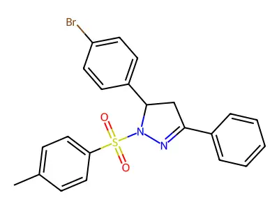 5-(4-bromophenyl)-3-phenyl-1-tosyl-4,5-dihydro-1H-pyrazole structure