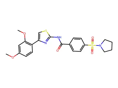 N-(4-(2,4-dimethoxyphenyl)thiazol-2-yl)-4-(pyrrolidin-1-ylsulfonyl)benzamide structure