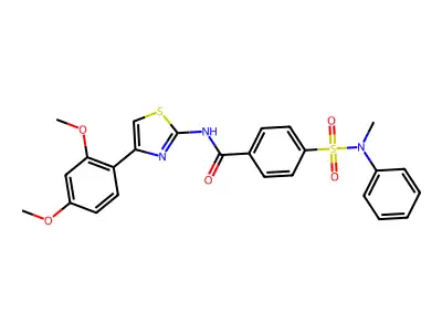 N-[4-(2,4-dimethoxyphenyl)-1,3-thiazol-2-yl]-4-[methyl(phenyl)sulfamoyl]benzamide structure