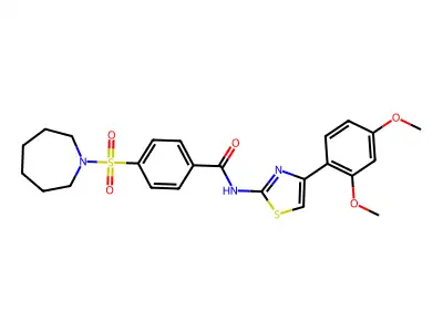 4-(azepan-1-ylsulfonyl)-N-[4-(2,4-dimethoxyphenyl)-1,3-thiazol-2-yl]benzamide structure