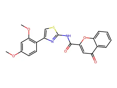 N-(4-(2,4-dimethoxyphenyl)thiazol-2-yl)-4-oxo-4H-chromene-2-carboxamide structure