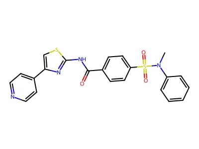 4-(N-methyl-N-phenylsulfamoyl)-N-(4-(pyridin-4-yl)thiazol-2-yl)benzamide structure