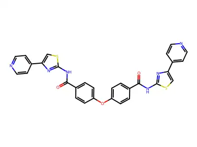 4,4'-oxybis(N-(4-(pyridin-4-yl)thiazol-2-yl)benzamide) structure