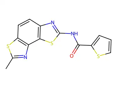 N-(7-methyl-[1,3]thiazolo[5,4-e][1,3]benzothiazol-2-yl)thiophene-2-carboxamide structure