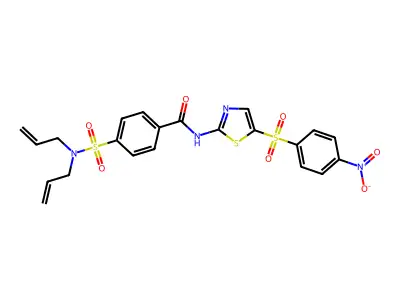 4-(N,N-diallylsulfamoyl)-N-(5-((4-nitrophenyl)sulfonyl)thiazol-2-yl)benzamide structure