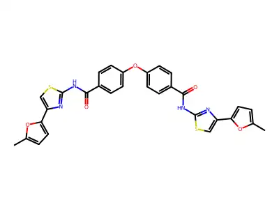 4,4'-oxybis(N-(4-(5-methylfuran-2-yl)thiazol-2-yl)benzamide) structure