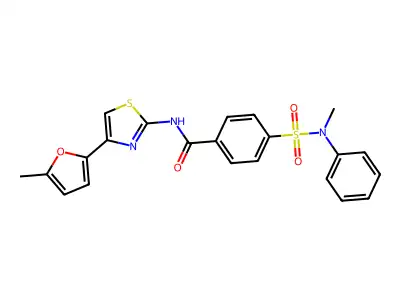 4-(N-methyl-N-phenylsulfamoyl)-N-(4-(5-methylfuran-2-yl)thiazol-2-yl)benzamide structure