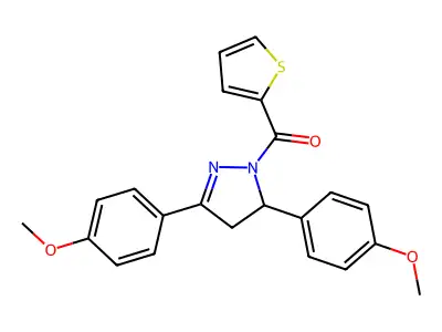 [3,5-Bis(4-methoxyphenyl)-3,4-dihydropyrazol-2-yl]-thiophen-2-ylmethanone structure