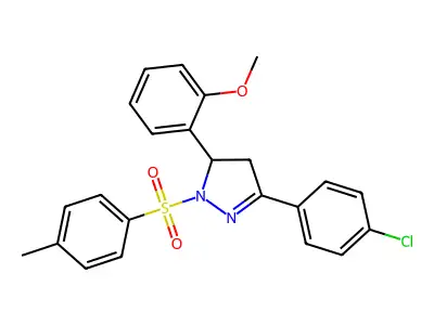 3-(4-chlorophenyl)-5-(2-methoxyphenyl)-1-tosyl-4,5-dihydro-1H-pyrazole structure