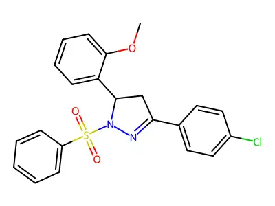 2-(Benzenesulfonyl)-5-(4-chlorophenyl)-3-(2-methoxyphenyl)-3,4-dihydropyrazole structure