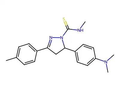 3-[4-(dimethylamino)phenyl]-N-methyl-5-(4-methylphenyl)-3,4-dihydropyrazole-2-carbothioamide structure