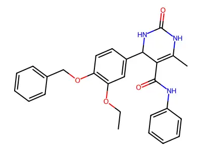 4-(4-(benzyloxy)-3-ethoxyphenyl)-6-methyl-2-oxo-N-phenyl-1,2,3,4-tetrahydropyrimidine-5-carboxamide structure