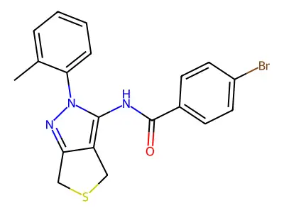 4-bromo-N-(2-(o-tolyl)-4,6-dihydro-2H-thieno[3,4-c]pyrazol-3-yl)benzamide structure