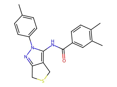 3,4-dimethyl-N-(2-(p-tolyl)-4,6-dihydro-2H-thieno[3,4-c]pyrazol-3-yl)benzamide structure