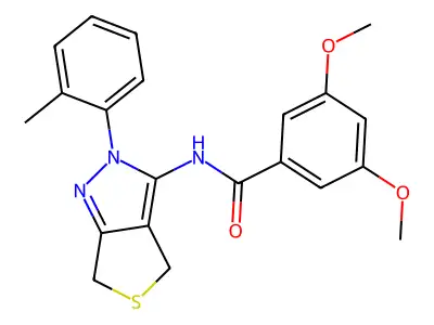 3,5-dimethoxy-N-(2-(o-tolyl)-4,6-dihydro-2H-thieno[3,4-c]pyrazol-3-yl)benzamide structure