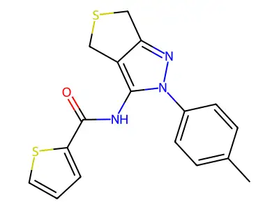 N-[2-(4-methylphenyl)-2H,4H,6H-thieno[3,4-c]pyrazol-3-yl]thiophene-2-carboxamide structure