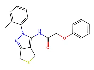 N-[2-(2-methylphenyl)-4,6-dihydrothieno[3,4-c]pyrazol-3-yl]-2-phenoxyacetamide structure