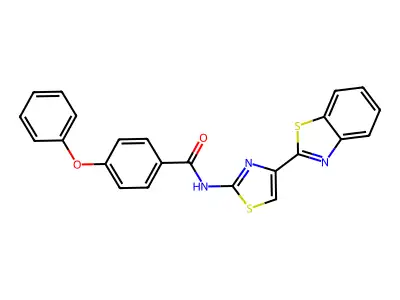 N-[4-(1,3-benzothiazol-2-yl)-1,3-thiazol-2-yl]-4-phenoxybenzamide structure