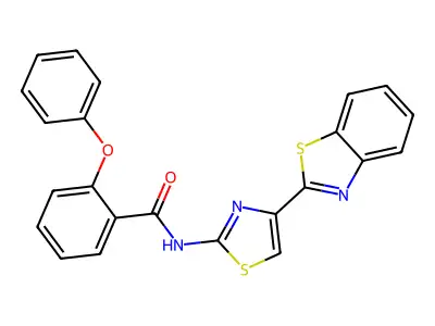N-[4-(1,3-benzothiazol-2-yl)-1,3-thiazol-2-yl]-2-phenoxybenzamide structure