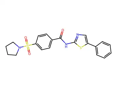 N-(5-phenylthiazol-2-yl)-4-(pyrrolidin-1-ylsulfonyl)benzamide structure