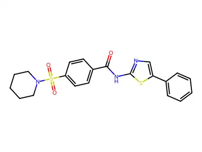 N-(5-phenylthiazol-2-yl)-4-(piperidin-1-ylsulfonyl)benzamide structure