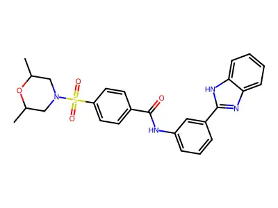 N-[3-(1H-1,3-benzodiazol-2-yl)phenyl]-4-[(2,6-dimethylmorpholin-4-yl)sulfonyl]benzamide structure