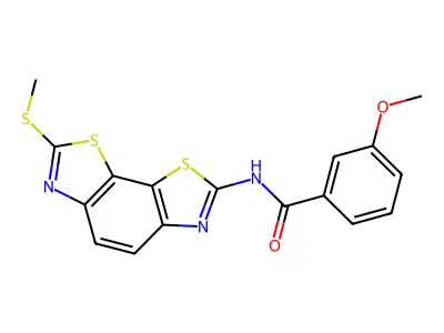 3-methoxy-N-(7-(methylthio)benzo[1,2-d:4,3-d']bis(thiazole)-2-yl)benzamide structure
