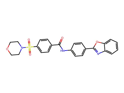 N-(4-(benzo[d]oxazol-2-yl)phenyl)-4-(morpholinosulfonyl)benzamide structure