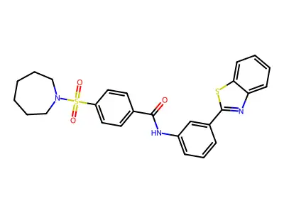 4-(azepan-1-ylsulfonyl)-N-[3-(1,3-benzothiazol-2-yl)phenyl]benzamide structure
