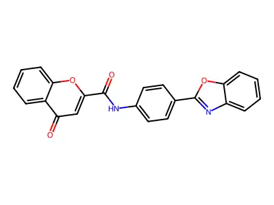 N-[4-(1,3-benzoxazol-2-yl)phenyl]-4-oxochromene-2-carboxamide structure