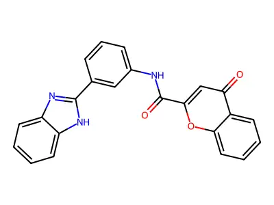 N-(3-(1H-benzo[d]imidazol-2-yl)phenyl)-4-oxo-4H-chromene-2-carboxamide structure