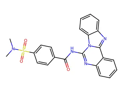 N-(benzimidazolo[1,2-c]quinazolin-6-yl)-4-(dimethylsulfamoyl)benzamide structure