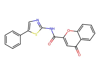 4-oxo-N-(5-phenylthiazol-2-yl)-4H-chromene-2-carboxamide structure