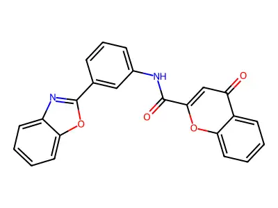 N-(3-(benzo[d]oxazol-2-yl)phenyl)-4-oxo-4H-chromene-2-carboxamide structure