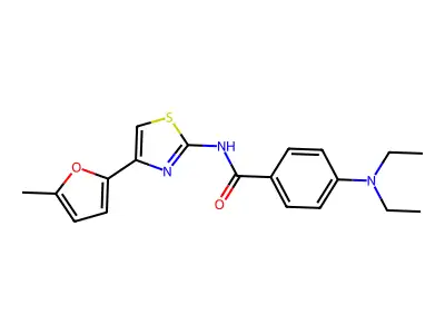 4-(diethylamino)-N-[4-(5-methylfuran-2-yl)-1,3-thiazol-2-yl]benzamide structure